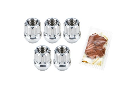 Lug Nut - Acorn - 1/2-20 in Thread - Open End - 12 Point - Aluminum - Polished - Set of 5