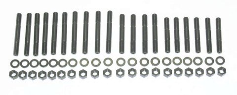 Main Stud Kit - Hex Head - 4-Bolt Mains - Steel - Black Oxide - Big Block Chevy - Kit
