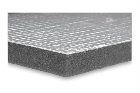 Heat and Sound Barrier - Under Hood - Hood Liner - Self Adhesive Backing - 32 x 54 in Sheet - 3/4 in Thick - Silver - Each