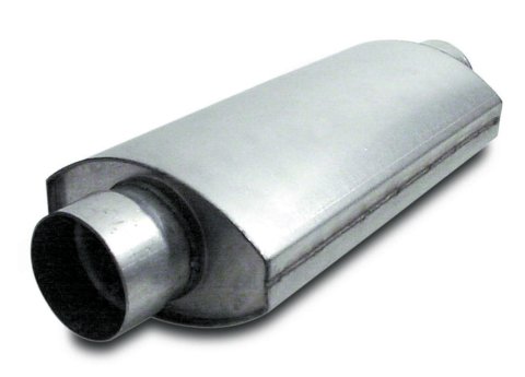 Muffler - Split Flow - 3.5 in Center Inlet - 3.5 in Center Outlet - 14 x 7 x 4 in Oval Body - 19 in Long - Steel - Aluminized - Each