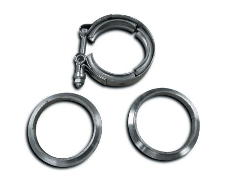 V-Clamp Assembly - 3 in OD Tubing - Steel Rings - Stainless Clamp - Kit
