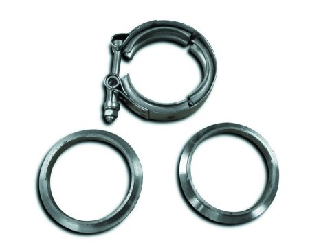 V-Clamp Assembly - 3.5 in OD Tubing - Steel Rings - Stainless Clamp - Kit