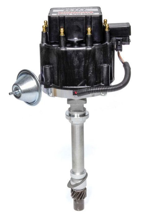 Distributor - Street / Strip - Hall-Effect Pickup - Vacuum / Mechanical Advance - HEI Style Terminal - Black - Chevy V8 - Each