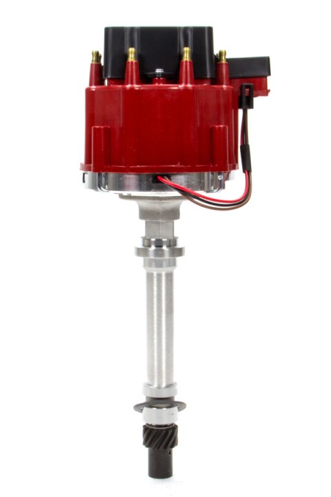 Distributor - Hall-Effect Pickup - Mechanical Advance - HEI Style Terminal - Red - Chevy V8 - Each