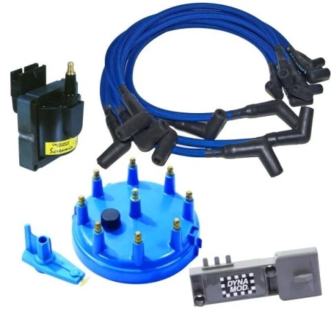 Ignition Tune Up Kit - Electronic Controlled - Coil / Spark Plug Wires Included - Blue - Ford Mustang 1984-93 - Kit