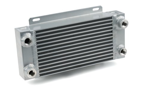 Fluid Cooler - 14.75 x 8.75 x 4.188 in - Plate Type - 12 AN Male Inlet / Outlet - Two 1/2 in NPT Female Auxiliary Ports - Aluminum - Natural - Universal - Each