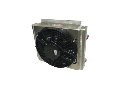 Fluid Cooler and Fan - Enduro - 16 x 13.563 x 6.375 in - Plate Type - 1/2 in NPT Female Inlet / Outlet - 1/2 in NPT Female Auxiliary Port - Aluminum -
