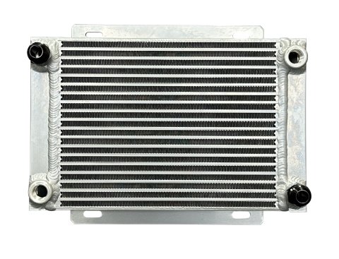 Fluid Cooler - 15.625 x 11.563 x 4.375 in - Plate Type - 12 AN Male Inlet / Outlet - Two 1/2 in NPT Female Auxiliary Ports - Aluminum - Natural - Universal - Each