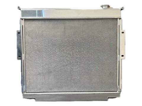 Radiator - 33.75 in W x 30.875 in H x 3 in D - Single Pass - Passenger Side Inlet - Driver Side Outlet - Aluminum - Polished - Ford Fullsize Truck 1983-94 - Each