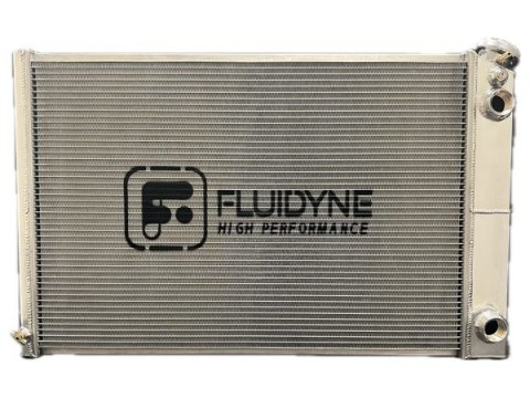 Radiator - 33 in W x 20.25 in H x 3 in D - Dual Pass - Passenger Side Inlet - Passenger Side Outlet - Aluminum - Polished - GM LS-Series - GM Fullsize