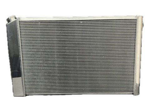 Radiator - 33.25 in W x 20.25 in H x 3 in D - Single Pass - Driver Side Inlet - Passenger Side Outlet - Aluminum - Polished - GM Fullsize SUV 1973-91 - Each