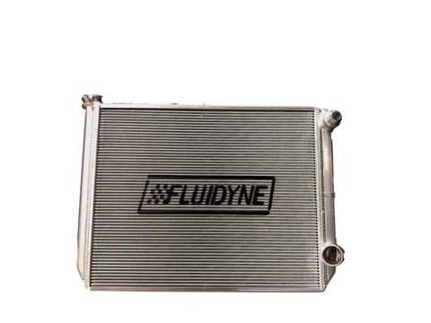 Radiator - 25 in W x 17.5 in H x 2 in D - Dual Pass - Passenger Side Inlet - Passenger Side Outlet - Aluminum - Natural - Each