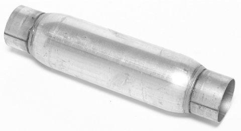 Muffler - Race Series Bullet - 2.25 in Center Inlet - 2.25 in Center Outlet - 12 x 4 in Round Body - 16.5 in Long - Steel - Aluminized - Universal - Each