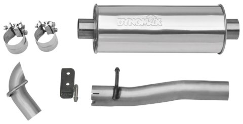 Exhaust System - Ultra Flo - Cat-Back - 2.5 in Diameter - Single Rear Exit - Turn Down Tip - Stainless - Natural - Jeep V6 - 4-Door - Jeep Wrangler JK 2007-11 - Kit