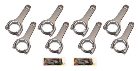 Connecting Rod - H Beam - 5.850 in Long - Bushed - 7/16 in Cap Screws - ARP2000 Bolt - Small Block Chevy - Set of 8