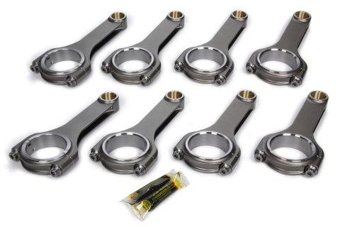 Connecting Rod - H Beam - 6.000 in Long - Bushed - 7/16 in Cap Screws - ARP2000 Bolt - Small Block Chevy - Set of 8
