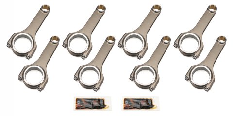 Connecting Rod - H Beam - 6.125 in Long - Bushed - 7/16 in Cap Screws - ARP2000 Bolt - Small Block Chevy - Set of 8