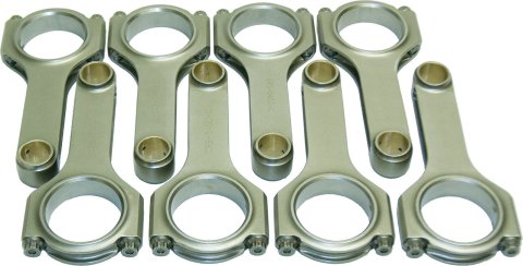 Connecting Rod - H Beam - 5.400 in Long - Bushed - 7/16 in Cap Screws - ARP2000 Bolt - Forged - Steel - Small Block Ford - Set of 8
