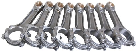 Connecting Rod - SIR - I Beam - 6.385 in Long - Bushed - 7/16 in Cap Screws - 8740 Bolt - Forged - Steel - Big Block Chevy - Set of 8