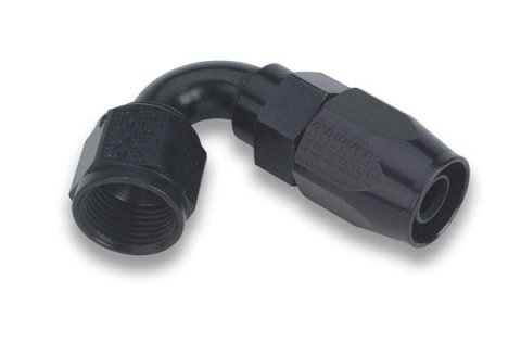 Fitting - Hose End - Ano-Tuff - Swivel-Seal - 120 Degree - 6 AN Hose to 6 AN Female Swivel - Aluminum - Black Anodized - Each