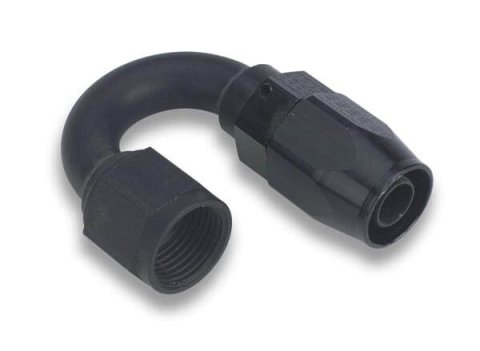 Fitting - Hose End - Ano-Tuff - Swivel-Seal - 180 Degree - 6 AN Hose to 6 AN Female Swivel - Aluminum - Black Anodized - Each