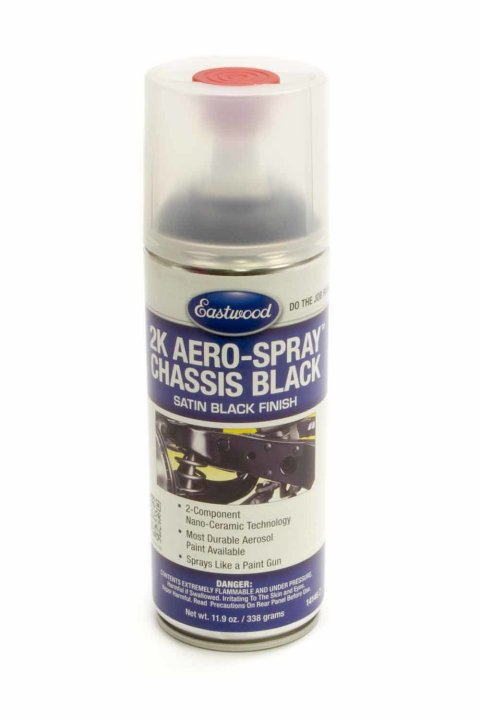 Paint - 2K AeroSpray Chassis - High Temperature - Ceramic Urethane - Satin Black - 12 oz Aerosol - Each