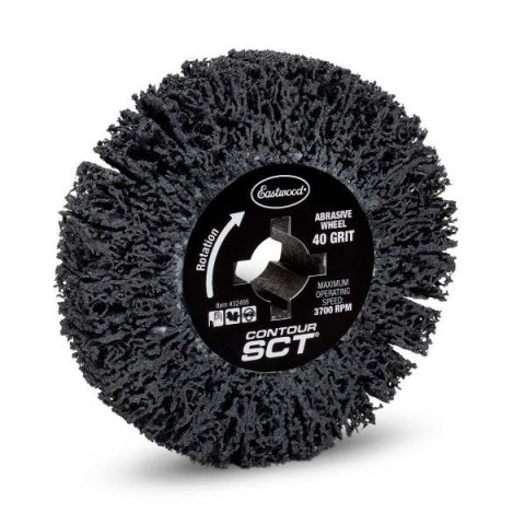 Sanding Wheel - Contour SCT - 4.5 in OD - 3/4 in Keyed Shaft - 40 Grit - Abrasive - Each