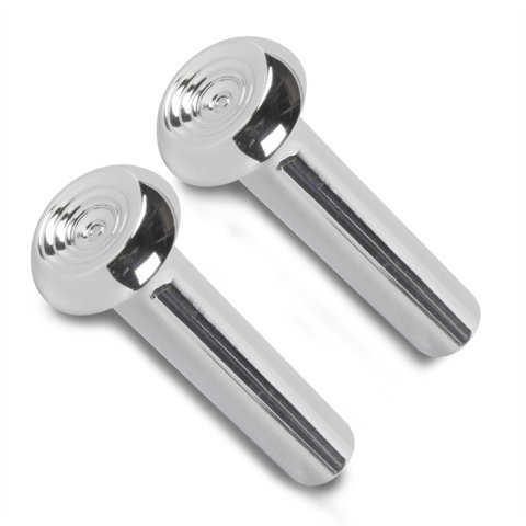Door Lock Knobs - OEM Style - 10-24 in Thread - Aluminum - Polished - GM Style - Pair
