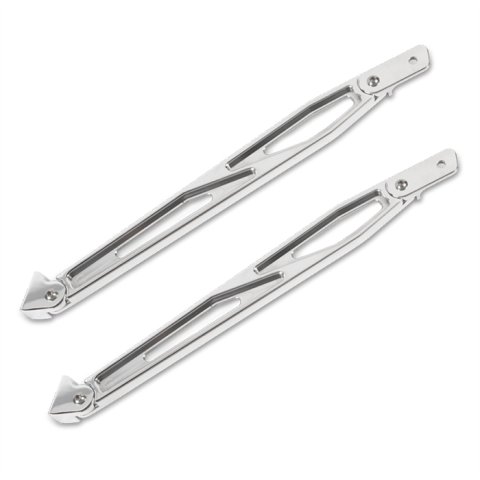 Body Brace - Fender Brace - Bolt-On - Driver / Passenger Side - Front - Aluminum - Polished - GM F-Body 1967-69 - Pair