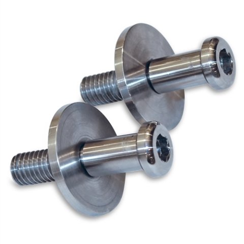 Door Latch Striker - 7/16-14 in Thread - Stainless - Machined - GM Style - Pair