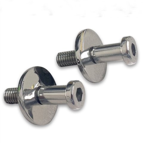 Door Latch Striker - 7/16-14 in Thread - Stainless - Polished - GM Style - Pair