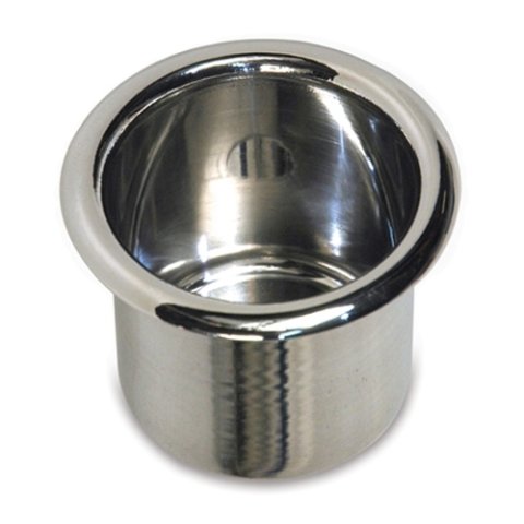Cup Holder - Insert - Single Cup - Aluminum - Polished - Medium - Each