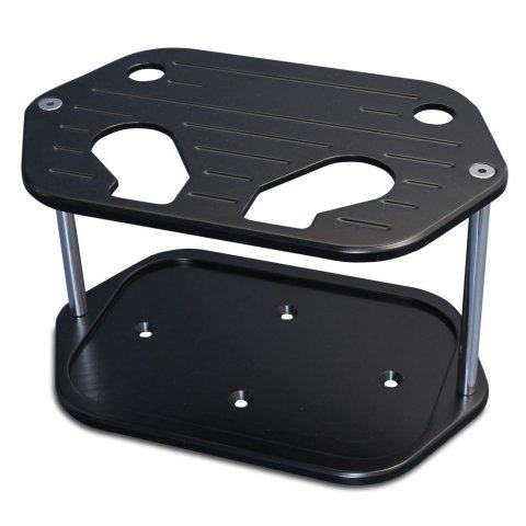 Battery Tray - Ball Milled - 10 in Length x 6.8 in Wide x 7.8 in Tall - Hardware Included - Aluminum - Matte Black Powder Coat - Optima D34 - Kit