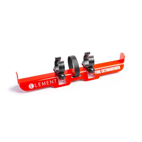 Fire Extinguisher Mount - Clamp-On - Hook and Loop / Snap-In Clips - Steel - Red Powder Coat - Element E50 / E100 Extinguishers - Each