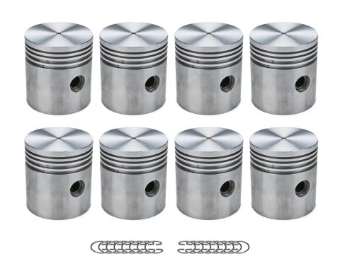 Piston - 3.310 in Bore - 3/32 in x 3/32 in x 5/32 in Ring Grooves - Aluminum - Chrysler Straight-8 1931-54 - Set of 8