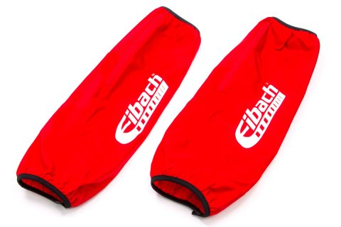 Shock Cover - 14-16 in Long - 5.000 in ID Coil-Cover - Elastic Ends - Hook and Loop Closure - Nylon - Red - Eibach Shocks - Pair