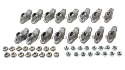 Rocker Arm - Nitro Rockers - 3/8 in Stud Mount - 1.60 Ratio - Ball / Nut Included - Steel - Small Block Chevy - Set of 16