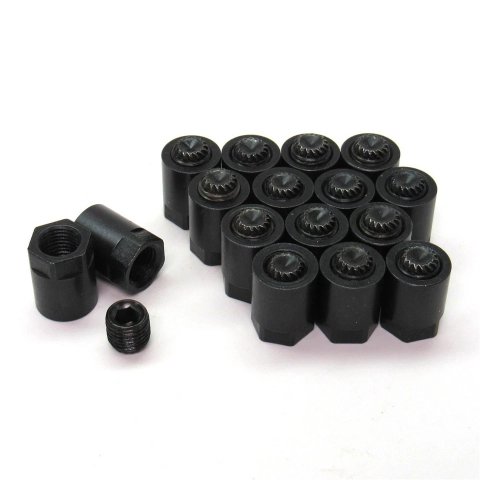 Rocker Arm Nut - Polylock - 3/8-24 in Thread - Steel - Black Oxide - Set of 16