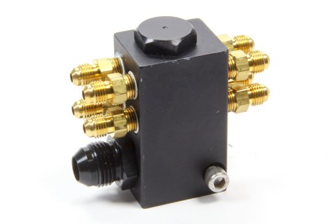 Fuel Block - 8 AN Male Port - Eight 3 AN Male Ports - Aluminum - Black Anodized - Enderle Fuel Injection - Each