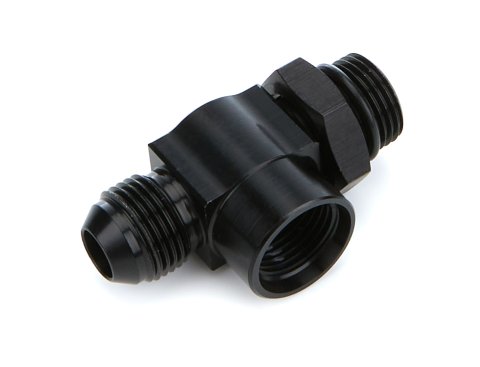 Fitting - Adapter Tee - 8 AN Male x 8 AN Male O-Ring x 8 AN Female - Aluminum - Black Anodized - Each