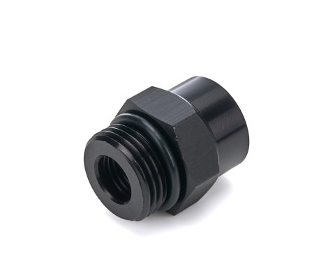 Main Pill Holder - 8 AN Male O-Ring - 6 AN Female - Aluminum - Black Anodized - Each