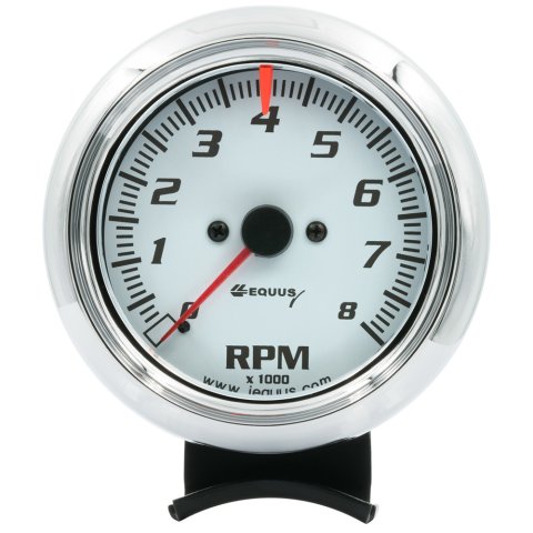 Tachometer - 5000 Series - 8000 RPM - Electric - Analog - 3-3/8 in Diameter - Dash Mount - White Face - Each