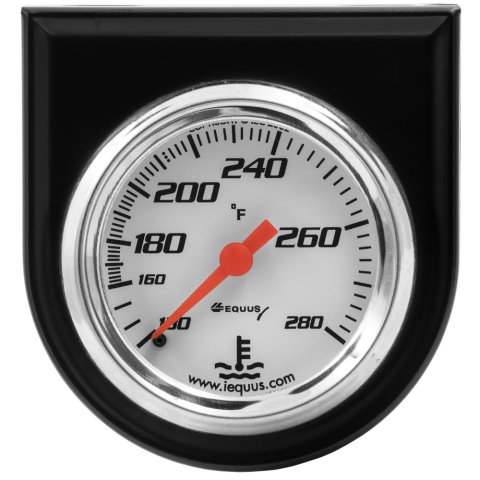 Water Temperature Gauge - 5000 Series - 130-280 Degree F - Mechanical - Analog - Full Sweep - 2 in Diameter - Panel Mount - White Face - Each