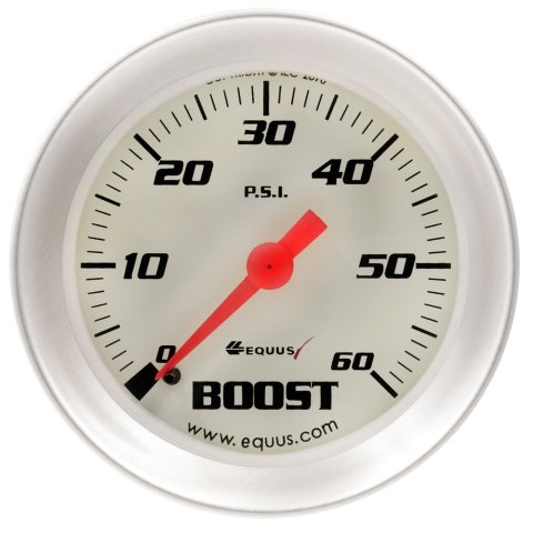 Boost Gauge - 8000 Performance Series - 0-60 psi - Mechanical - Analog - 2 in Diameter - White Face - Each