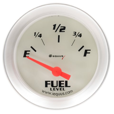 Fuel Level Gauge - 8000 Performance Series - 240-33 ohm - Electric - Analog - Short Sweep - 2 in Diameter - White Face - Each