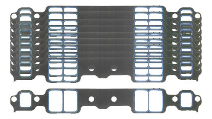 Intake Manifold Gasket - Printoseal - 0.06 in Thick - 1.28 x 2.09 in Rectangular Port - Composite - Small Block Chevy - Set of 10