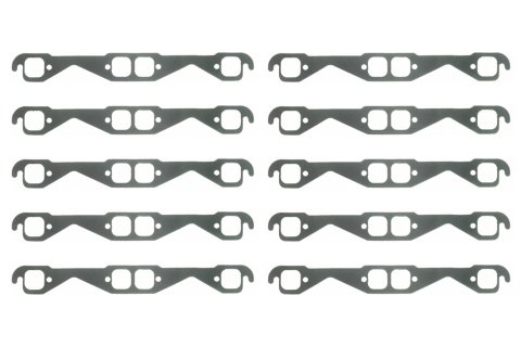 Exhaust Header / Manifold Gasket - 1.500 in Square Port - Steel Core Laminate - Small Block Chevy - Set of 10