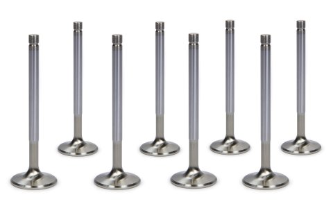 Exhaust Valve - Competition Plus Hollow Stem - 1.600 in Head - 11/32 in Valve Stem - 5.060 in Long - Stainless - Various Applications - Set of 8