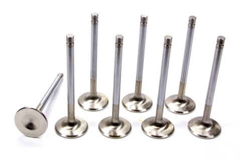 Exhaust Valve - Competition Plus Hollow Stem - 1.600 in Head - 11/32 in Valve Stem - 5.010 in Long - Stainless - Various Applications - Set of 8