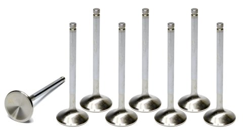 Exhaust Valve - Competition Plus - 1.600 in Head - 0.313 in Valve Stem - 4.915 in Long - Stainless - GM LS-Series - Set of 8